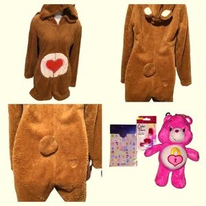 NWT Care Bear Romper Sleeper or Costume-Size Medium w/Extras